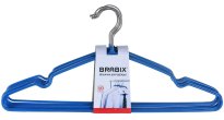 Вешалки-плечики ЛАЙМАBRABIX Стандарт, по 1шт., металлПВХ, 45 см, цвет синий
