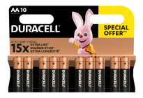 Батарейки DURACELL Basic, AA (LR06, 15А), алкалиновые, пальчиковые, КОМПЛЕКТ 10 шт.