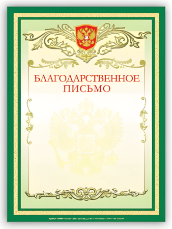 Бланк Благодарственное письмо А4 BRAUBERG
