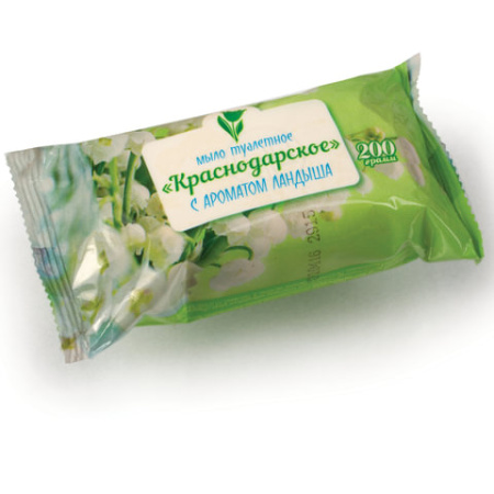 Мыло туалетное 200г Краснодарское С АРОМАТОМ ЛАНДЫША (Меридиан), флоу-пак 40шт/уп 666.jpg