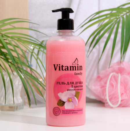 Гель для душа 650мл Vitamin Family 5 ЦВЕТОВ