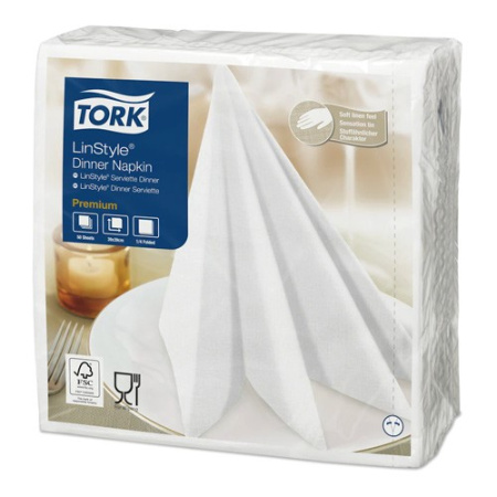 Салфетки 39*39см белые Tork LinStyle (50 шт), Premium (Италия) 478711 78.jpg
