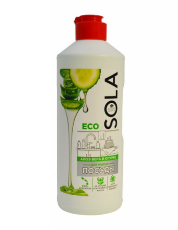 Средство для мытья посуды 500мл Выгодная Уборка Sola Алоэ вера и огурец 5.jpg