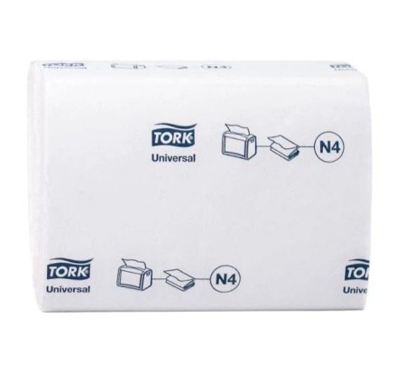 Салфетки диспенсерные Tork Universal, белые, N4, 2сл. 200лист/пачка  белые N4 10844   20пач/кор 90.j