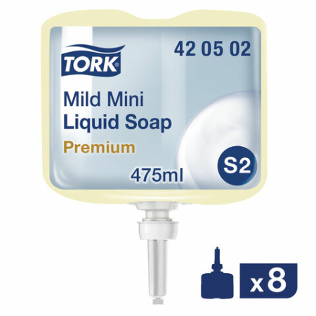 Жидкое мыло-крем S2 TORK мягкое, 475мл, категория качества Premium (Швеция)  8шт/уп, 420502 1