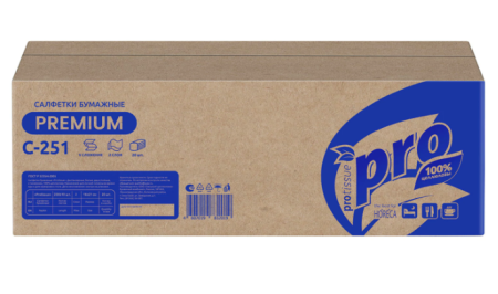 Салфетки бумажные 200шт 2116см PROtissue N4 Premium V-сложение, 2-сл. С251 20штуп
