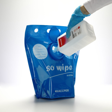 Протирочный материал HACCPER SoWipe для интенсивной очистки, синий, в пакете-диспенсере 2