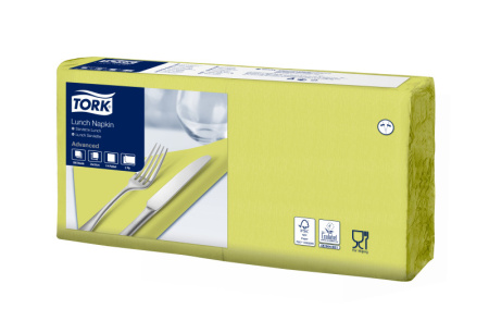 Салфетки сервировочные двухслойные Tork Advanced,33х33см 200 листов, лайм (распродажа!!!) 86.jpg