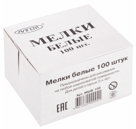 Мел школьный белый Алгем 100штуп Россия