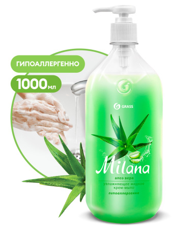 Жидкое мыло-крем Milana с дозатором алое вера  1000мл 6шт/уп 126601 1