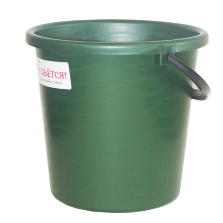 Ведро 10 л. зеленое пластик, 