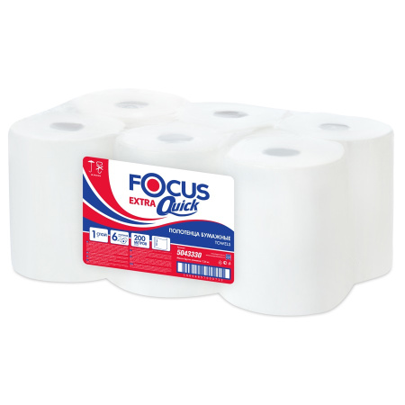 Полотенца рулонные Focus Extra Quick 1сл. 200м втулка 50мм   6штуп арт.5043330