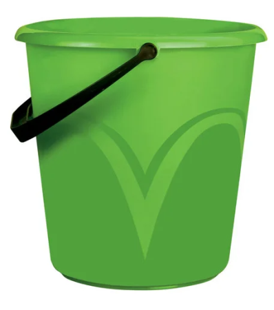 Ведро 10 л. зеленое пласт., пищевое, мерная шкала