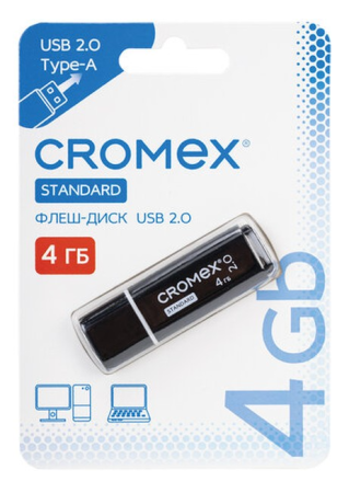 Флеш-диск 4GB CROMEX Standart USB 2.0,черный 514156