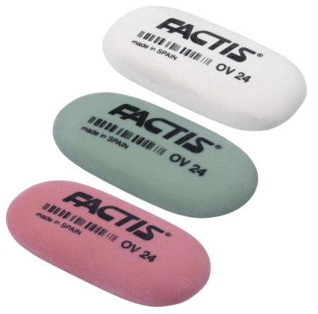 Ластик FACTIS OV 24,49249мм.цвет ассорти,овальный,мягкий CMFOV24
