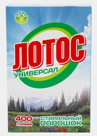 Стиральный порошок Лотос универсал (автомат+ручная стирка) 400гр 24шт/уп Флора URAL 17.jpg