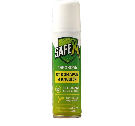 Спрей от клещей и комаров Safex 150мл