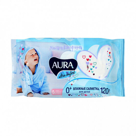Салфетки влажные 120 шт, AURA 
