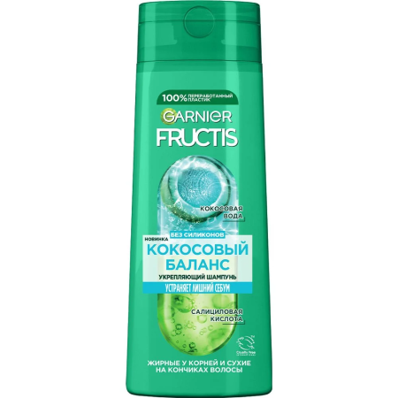 Шампунь 250мл. Fructis Кокосовый Баланс