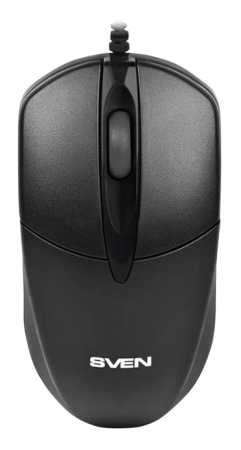 Мышь проводная SVEN RX-112, USB, 2 кнопки + колесо-кнопка, оптическая, черная