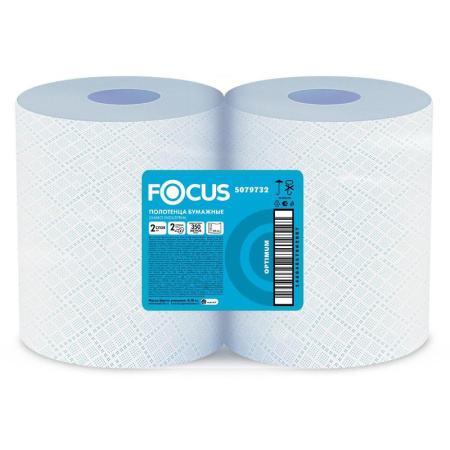 Протирочная бумага FOCUS JUMBO INDUSTRIAL W2, 2-сл., 33х35см,1000 лист, 350м, втулка 5,8см 5079732