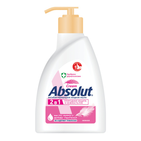 Жидкое мыло 250мл Absolut Нежное масло чайного дерева, антибактериальное с дозатором 15 штуп