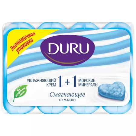 Мыло туалетное 480г Duru 1+1 Крем+морские минералы 12штуп