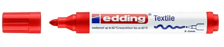Маркер для ткани EDDING 4500, ЧЕРНЫЙ, круглый наконечник, 2-3 мм