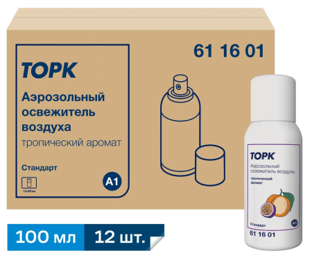 Освежитель воздуха аэрозольный тропический аромат Premium, 100мл. А1,12штуп 611601