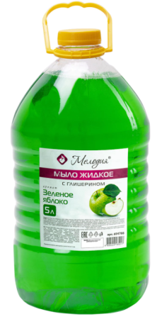 Жидкое мыло 5л. Мелодия Зеленое яблоко с глицерином