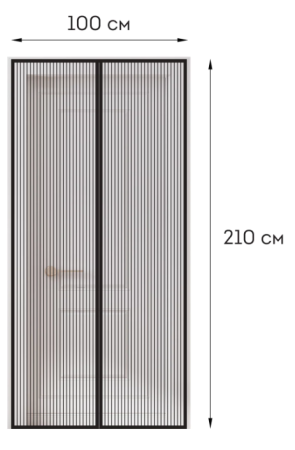 Сетка антимоскитная 100210см на магнитах, ЧЕРНАЯ DASWERK