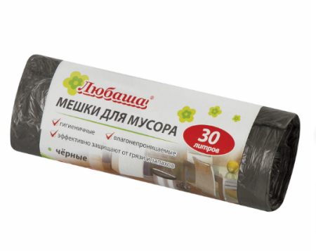Пакеты дмусора 30 л. 20шт. Любаша, ПНД, 47х55см, 90штуп