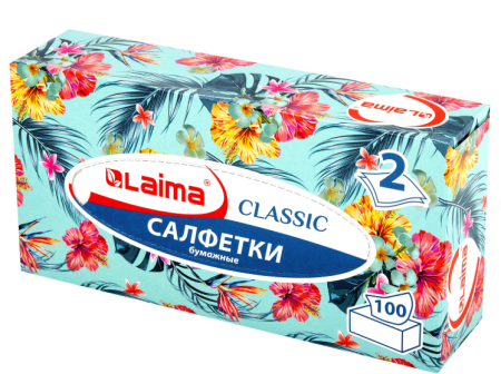 Салфетки косметические 100шт Лайма 2сл 2020см