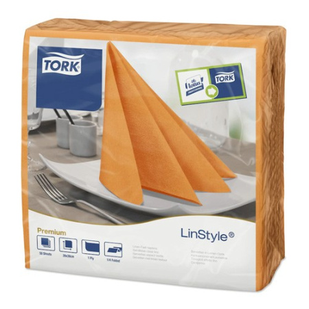 Салфетки 39*39см оранжевые Tork LinStyle (50шт), Premium (Австрия) 478851 (распродажа!!!!) 80.jpg