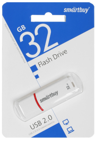 Флеш-диск 32GB SMARTBUY crown USB 2.0,белый,SB32GBCRW-W