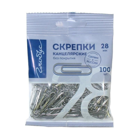 Скрепки 28мм Globus 100 шт., в пакете С28-100ПЛ