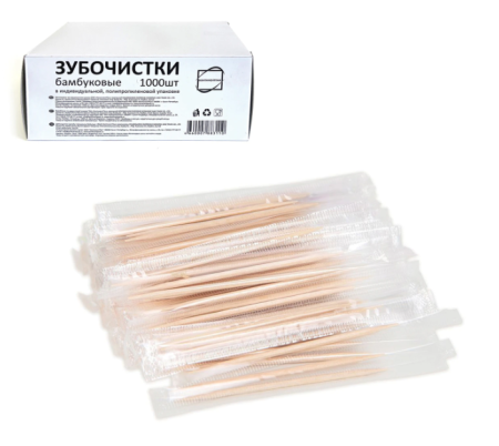 Зубочистки бамбуковые 1000шт в инд. уп. 119908