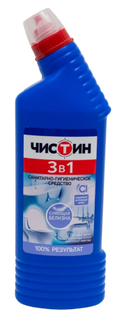 Средство дуборки туалета Чистин 3 в 1 750г активный хлор