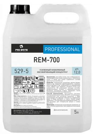 Средство для удаления нефтемаслянных и трудноудаляемых загрязнений 5л PRO-BRITE REM-700