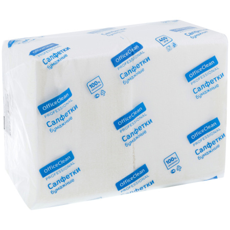 Салфетки бумажные белые 400 шт. OfficeClean Professional, 1 слойн., 24*24см 22.jpg
