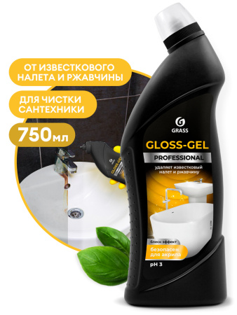 Чистящий гель для ванны и туалета Gloss gel Professional 750мл 12шт/уп 125568 111.jpg
