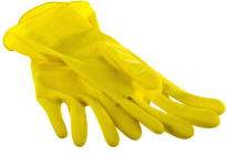 Перчатки латексные хозяйственные, размер M, Лайма Стандарт, хб напыление, жёлтые 1